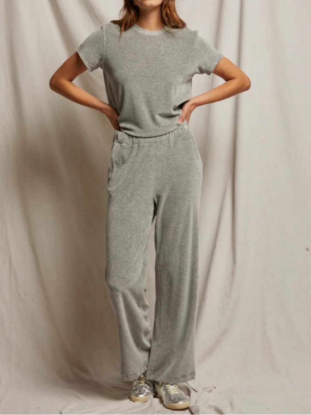 Perfectwhitetee • Holly Velour Wide Leg Sweat Pant